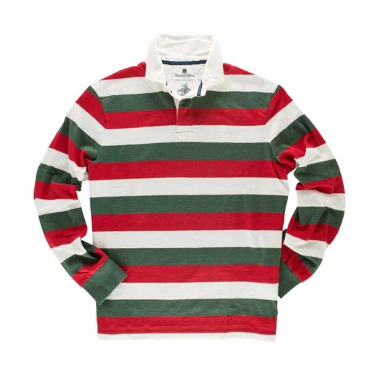 Classic Green, Red & White 1871 Rugby Shirt