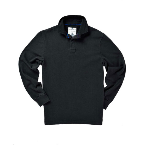 Classic Black With Black Collar 1871 Rugby Shirt