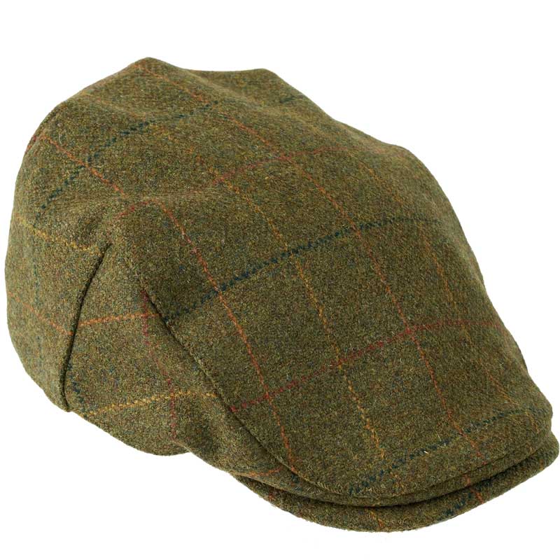 Kinloch_Waterproof_British_Tweed_Flat_Cap_Brown_Orange_Check