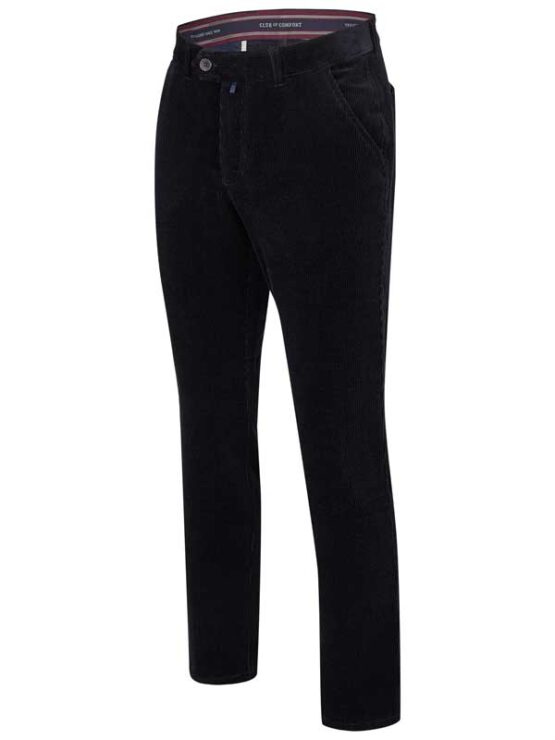 Pantalon Brede Rib Donker Blauw