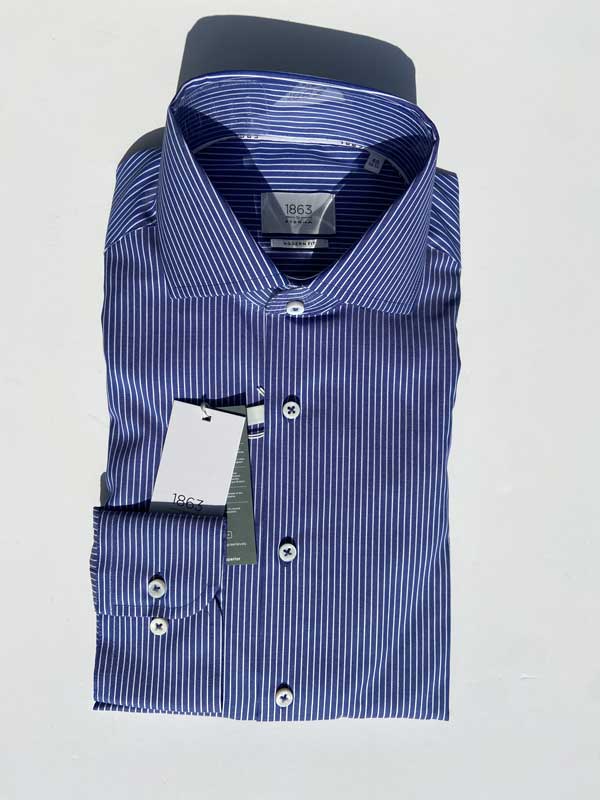 Streep_Shirt_Blauw_Modern_fit