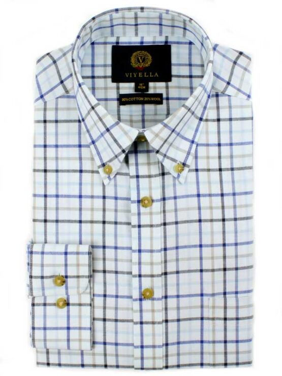 Viyella Shirt, Tattersal Light Blue