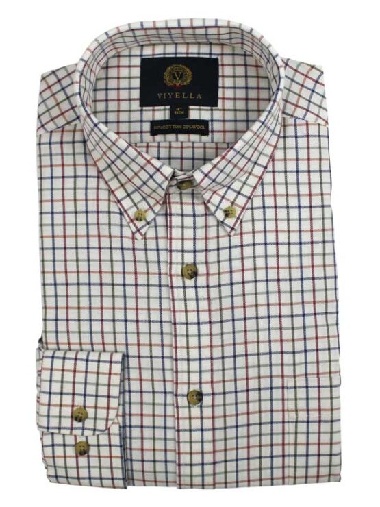 Viyella Shirt, Medium Tattersall Plum