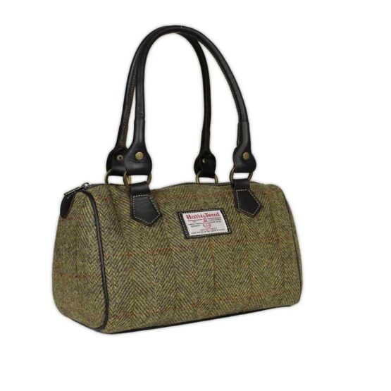 Harris Tweed Barrel Bag Mustard