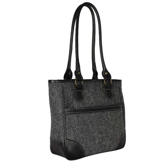 Harris Tweed Shire Bag Charcoal Herringbone - Afbeelding 2