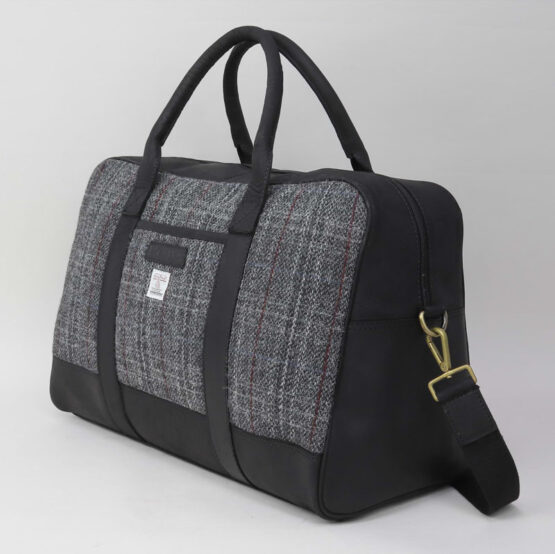 Grey Harris Tweed Holdall - Afbeelding 2