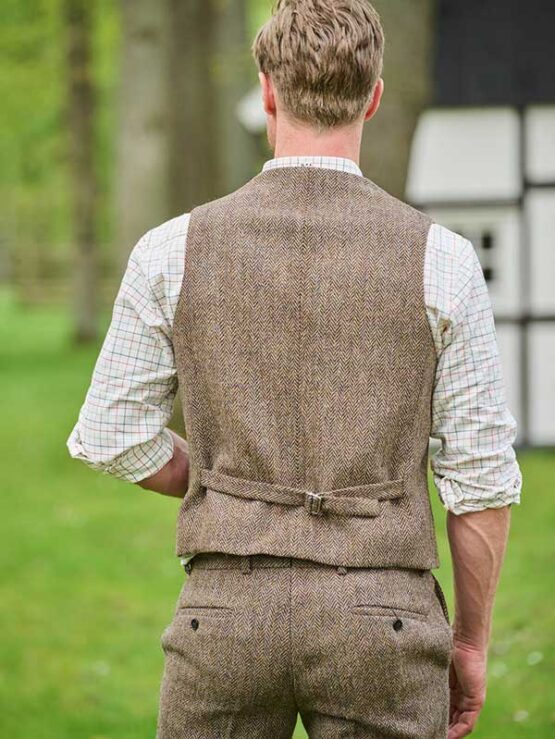 Harris Tweed Vestje met revers 624 - Afbeelding 2