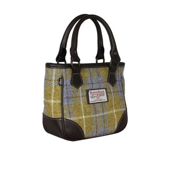 Harris Tweed York Handbag Yellow Blue Check