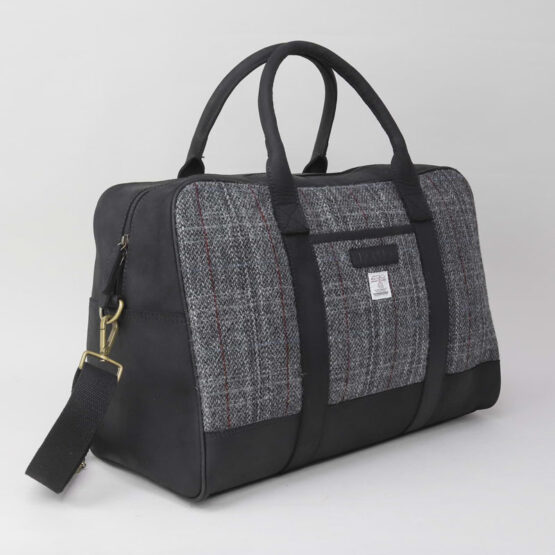 Grey Harris Tweed Holdall - Afbeelding 3