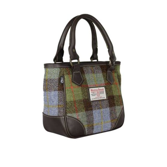 Harris Tweed York Handbag Green Blue Check