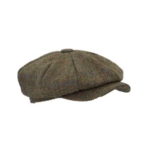 Bakerboy Cap Harris Tweed Moss Green