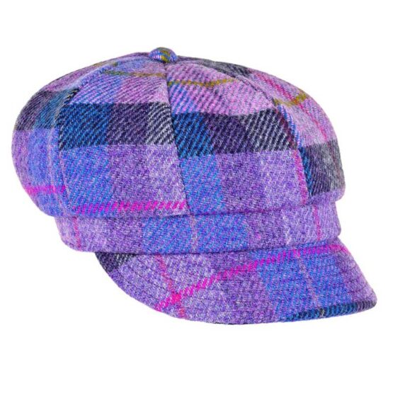 Harris tweed Ladies cap Lilac Pastels