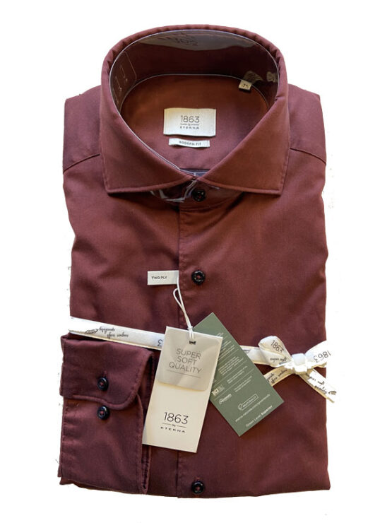 Super Soft Shirt Modern fit, Bordeau