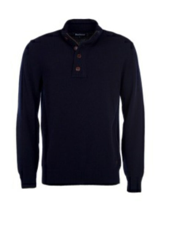 BARBOUR ESSENTIAL PATCH HALF ZIP KNITTED JUMPER Navy