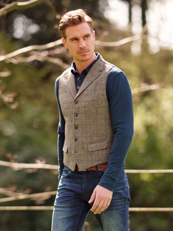 Harris Tweed Vestje met revers 668