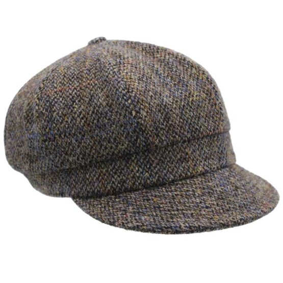 Harris tweed Ladies cap Grey