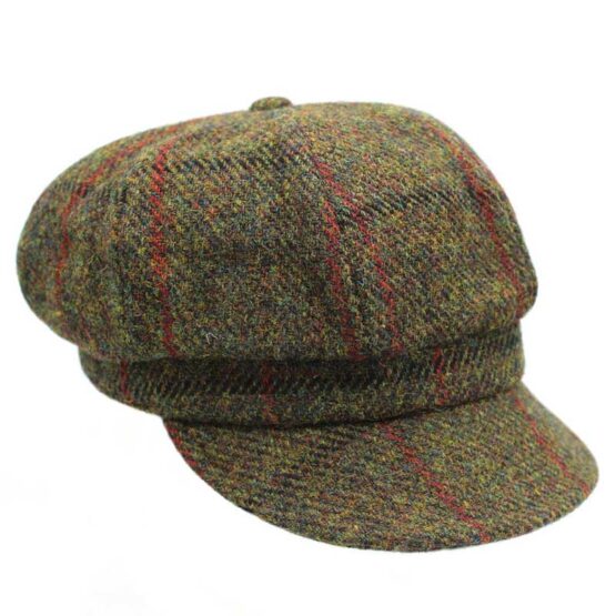 Harris tweed Ladies cap Green Check