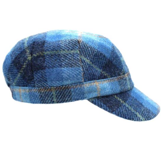 Harris Tweed Ladies Cadet Cap Blue Pastels