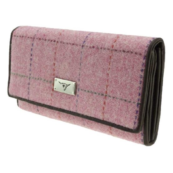 Harris Tweed Purse Pink Check