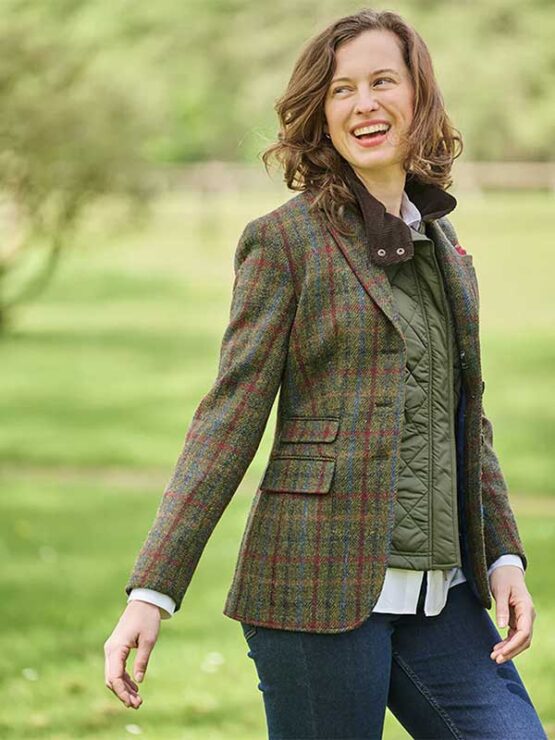 Harris tweed Dames Jasje Green Check 650