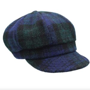 Harris tweed Ladies Baker Boy Cap Rosalie Black Watch