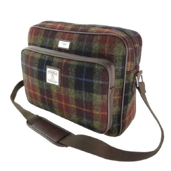 Harris Tweed 'Bowmont' Messenger Bag in Rust Check