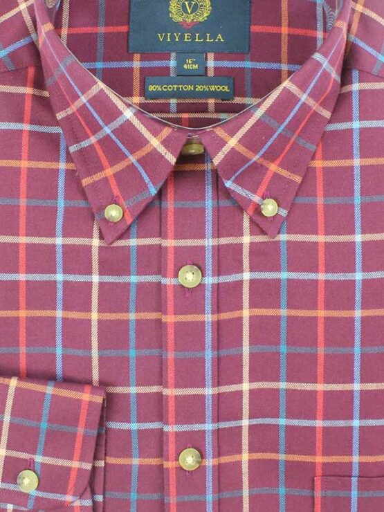 Viyella Shirt, Diamond Check Bordeaux - Afbeelding 2