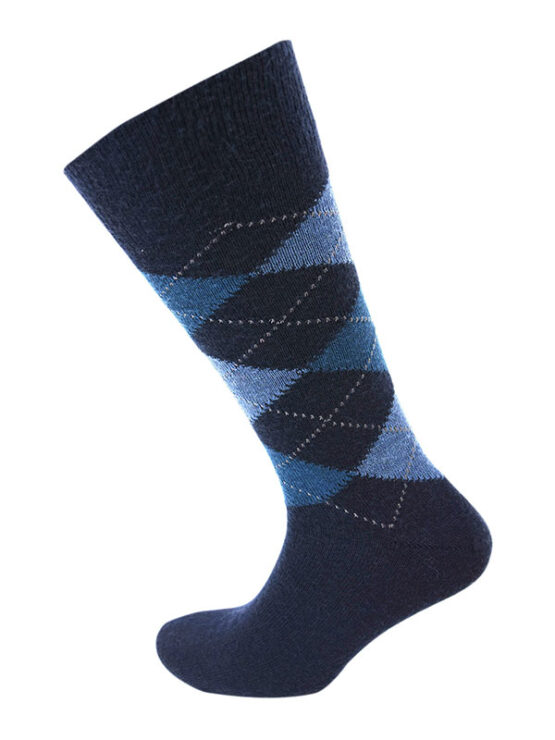 Viyella Argyle Socks Long One Size Navy