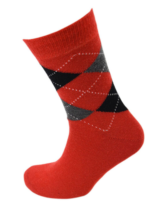 Viyella Argyle Socks One Size Poppy