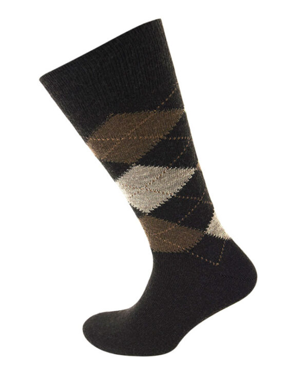 Viyella Argyle Socks Long One Size Brown