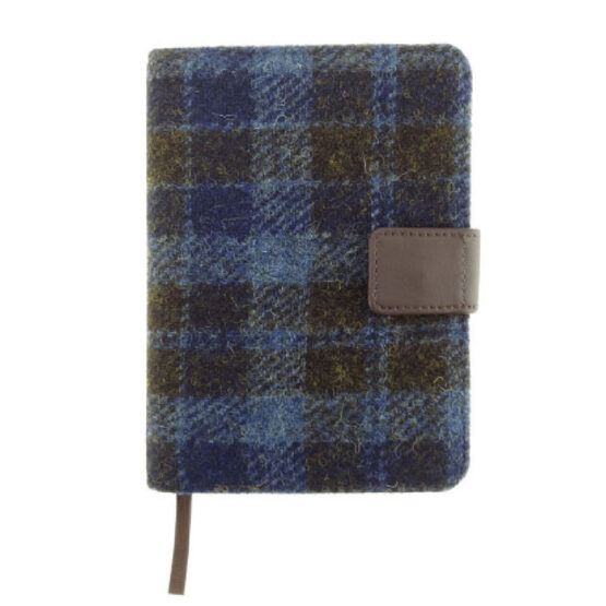 Harris Tweed 'Lomond' Address Book in Blue/Brown Check