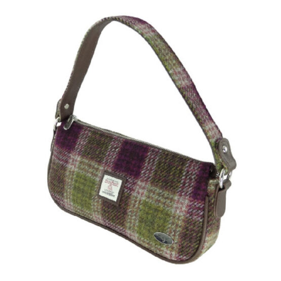 Harris Tweed 'Duchray' Baguette Bag in Heather Check