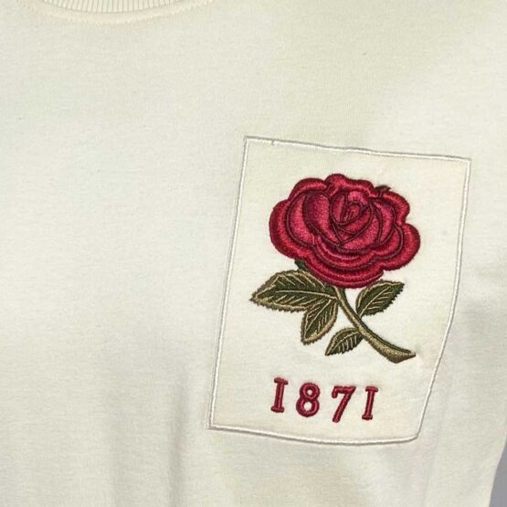 England Rugby 1871 T-shirt Ecru Vintage Style - Afbeelding 3