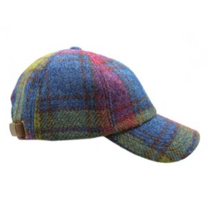 Harris Tweed Cap Rannoch Blue Green Plum Check