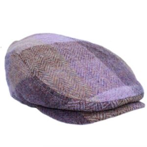 Harris tweed Ladies cap Lilac Patchwork