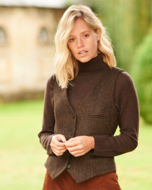 Harris Tweed Dames Vestje Lea In Multicolor