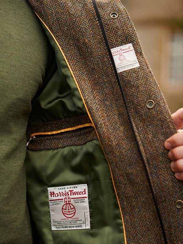 Harris Tweed Parka Finsbay In Evergreen - Afbeelding 3