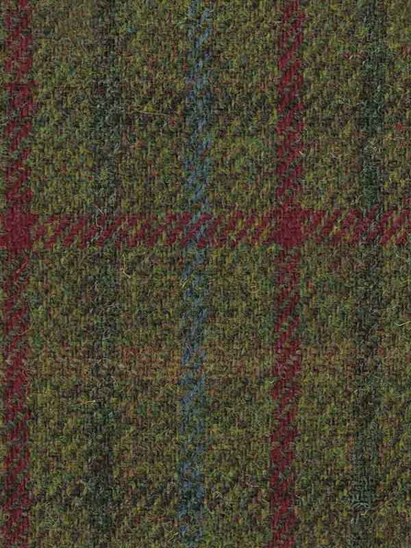 Harris Tweed Vestje Wales Met Revers In Red-Blue Check - Afbeelding 3