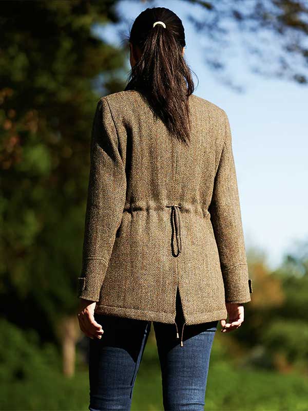 Harris Tweed Damesjas Bailey in Evergreen - Afbeelding 3