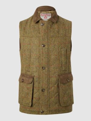 Harris Tweed Gilet, Bodywarmer MUSTARD