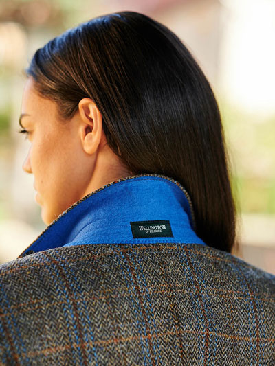 Harris Tweed Dames Jasje Carola In Green-Blue Herringbone - Afbeelding 3