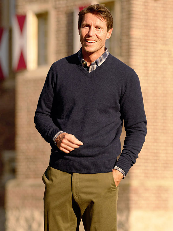 Pullover_lambswool_met_Harris_Tweed_details_Navy Pullover_lambswool_met_Harris_Tweed_details_Navy