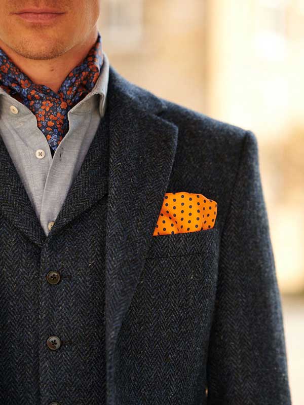 Harris Tweed Jacket London In Blue Herringbone - Afbeelding 4
