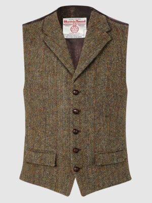 Harris Tweed Vestje, Angus Waistcoat - Brown