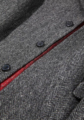 Harris Tweed Overjas, Chelsea Overcoat - Charcoal - Afbeelding 4