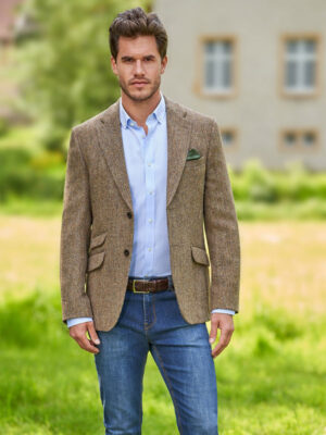 Harris Tweed Jacket London In Country Herringbone