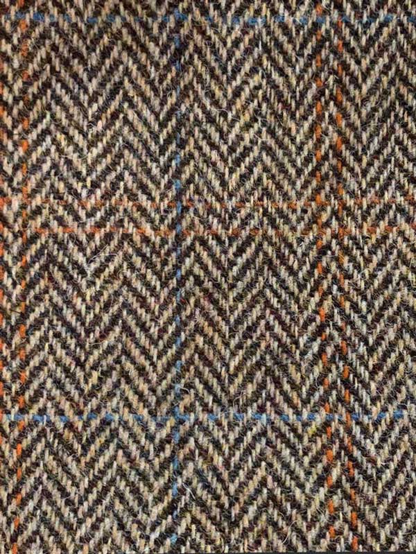 Harris Tweed Vestje Wales Met Revers In Sand Herringbone - Afbeelding 3