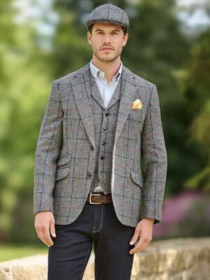 Harris Tweed Jacket London In Anthra Check