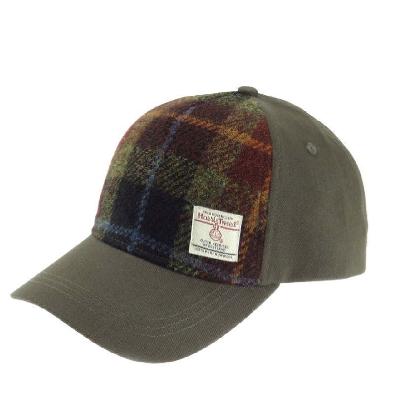 Baseball_Cap_with_Harris_Tweed_in_Rust_Check Baseball_Cap_with_Harris_Tweed_in_Rust_Check