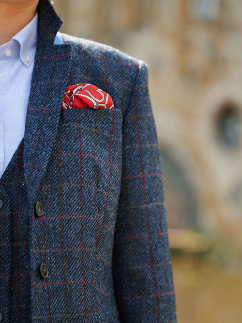 Harris Tweed Dames Jasje Carola In Scottish Blue - Afbeelding 3